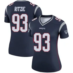 Women's Jahvaree Ritzie New England Patriots No.93 Legend Jersey - Navy
