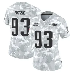 Women's Jahvaree Ritzie New England Patriots No.93 Limited 2024 Salute to Service Jersey - Arctic Camo