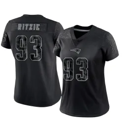 Women's Jahvaree Ritzie New England Patriots No.93 Limited Reflective Jersey - Black
