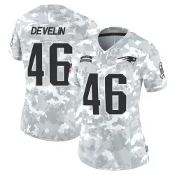 Women's James Develin New England Patriots No.46 Limited 2024 Salute to Service Jersey - Arctic Camo
