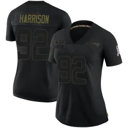Women's James Harrison New England Patriots No.92 Limited 2020 Salute To Service Jersey - Black