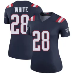 Women's James White New England Patriots No.28 Legend Color Rush Jersey - Navy