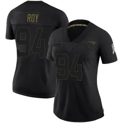 Women's Jaquelin Roy New England Patriots No.94 Limited 2020 Salute To Service Jersey - Black