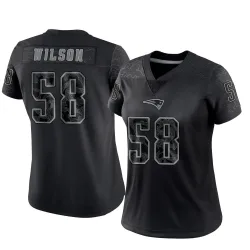 Women's Jared Wilson New England Patriots No.58 Limited Reflective Jersey - Black