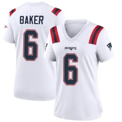 Women's Javon Baker New England Patriots No.6 Game Jersey - White