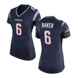 Women's Javon Baker New England Patriots No.6 Game Team Color Jersey - Navy Blue