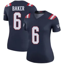 Women's Javon Baker New England Patriots No.6 Legend Color Rush Jersey - Navy