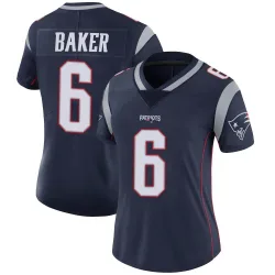 Women's Javon Baker New England Patriots No.6 Limited Team Color Vapor Untouchable Jersey - Navy