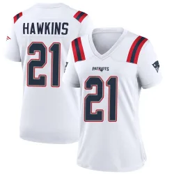 Women's Jaylinn Hawkins New England Patriots No.21 Game Jersey - White