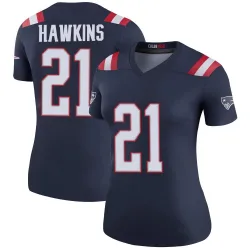 Women's Jaylinn Hawkins New England Patriots No.21 Legend Color Rush Jersey - Navy