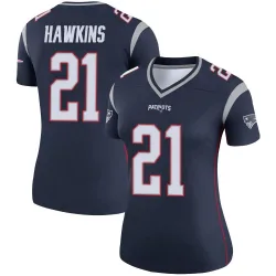 Women's Jaylinn Hawkins New England Patriots No.21 Legend Jersey - Navy