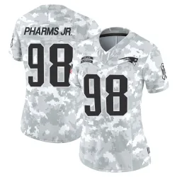 Women's Jeremiah Pharms Jr. New England Patriots No.98 Limited 2024 Salute to Service Jersey - Arctic Camo