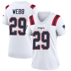Women's Jeremiah Webb New England Patriots No.29 Game Jersey - White