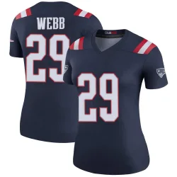 Women's Jeremiah Webb New England Patriots No.29 Legend Color Rush Jersey - Navy
