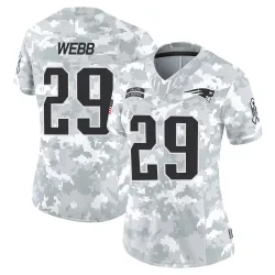 Women's Jeremiah Webb New England Patriots No.29 Limited 2024 Salute to Service Jersey - Arctic Camo