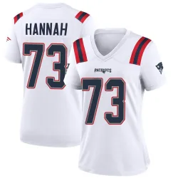 Women's John Hannah New England Patriots No.73 Game Jersey - White