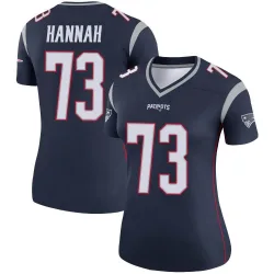 Women's John Hannah New England Patriots No.73 Legend Jersey - Navy