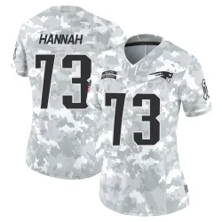 Women's John Hannah New England Patriots No.73 Limited 2024 Salute to Service Jersey - Arctic Camo