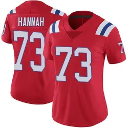 Women's John Hannah New England Patriots No.73 Limited Vapor Untouchable Alternate Jersey - Red