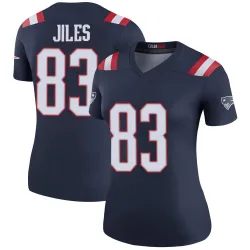 Women's John Jiles New England Patriots No.83 Legend Color Rush Jersey - Navy