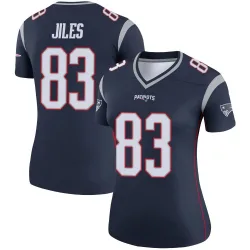 Women's John Jiles New England Patriots No.83 Legend Jersey - Navy