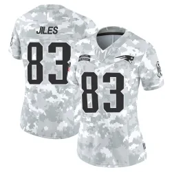 Women's John Jiles New England Patriots No.83 Limited 2024 Salute to Service Jersey - Arctic Camo