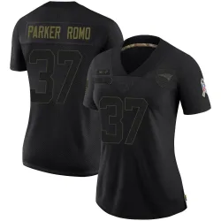 Women's John Parker Romo New England Patriots No.37 Limited 2020 Salute To Service Jersey - Black
