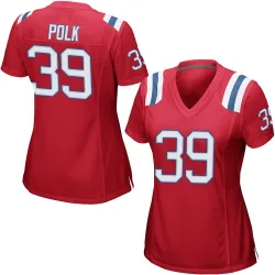 Women's Jordan Polk New England Patriots No.39 Game Alternate Jersey - Red