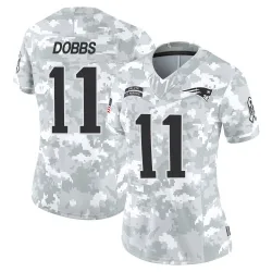 Women's Joshua Dobbs New England Patriots No.11 Limited 2024 Salute to Service Jersey - Arctic Camo