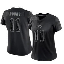 Women's Joshua Dobbs New England Patriots No.11 Limited Reflective Jersey - Black