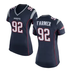 Women's Joshua Farmer New England Patriots No.92 Game Team Color Jersey - Navy Blue