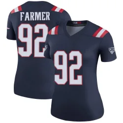Women's Joshua Farmer New England Patriots No.92 Legend Color Rush Jersey - Navy