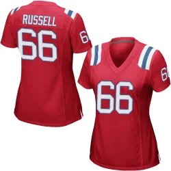 Women's Jotham Russell New England Patriots No.66 Game Alternate Jersey - Red