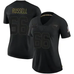 Women's Jotham Russell New England Patriots No.66 Limited 2020 Salute To Service Jersey - Black