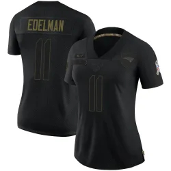 Women's Julian Edelman New England Patriots No.11 Limited 2020 Salute To Service Jersey - Black