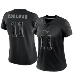 Women's Julian Edelman New England Patriots No.11 Limited Reflective Jersey - Black