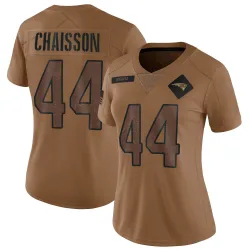 Women's K'Lavon Chaisson New England Patriots No.44 Limited 2023 Salute To Service Jersey - Brown