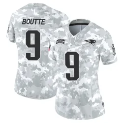 Women's Kayshon Boutte New England Patriots No.9 Limited 2024 Salute to Service Jersey - Arctic Camo
