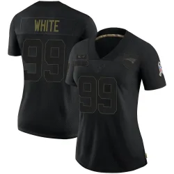 Women's Keion White New England Patriots No.99 Limited 2020 Salute To Service Jersey - Black