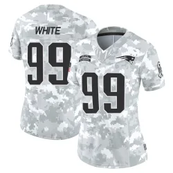 Women's Keion White New England Patriots No.99 Limited 2024 Salute to Service Jersey - Arctic Camo