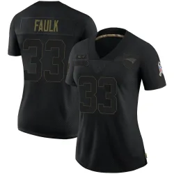 Women's Kevin Faulk New England Patriots No.33 Limited 2020 Salute To Service Jersey - Black