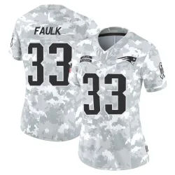 Women's Kevin Faulk New England Patriots No.33 Limited 2024 Salute to Service Jersey - Arctic Camo