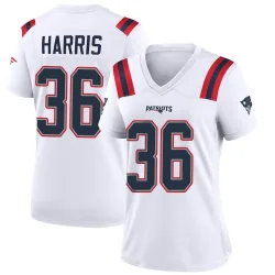 Women's Kevin Harris New England Patriots No.36 Game Jersey - White