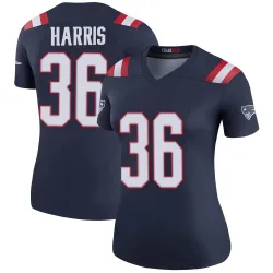 Women's Kevin Harris New England Patriots No.36 Legend Color Rush Jersey - Navy