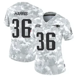 Women's Kevin Harris New England Patriots No.36 Limited 2024 Salute to Service Jersey - Arctic Camo
