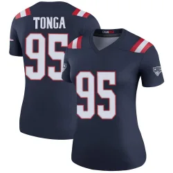 Women's Khyiris Tonga New England Patriots No.95 Legend Color Rush Jersey - Navy