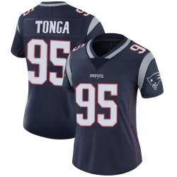 Women's Khyiris Tonga New England Patriots No.95 Limited Team Color Vapor Untouchable Jersey - Navy