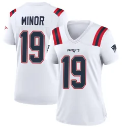Women's Kobee Minor New England Patriots No.19 Game Jersey - White