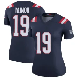 Women's Kobee Minor New England Patriots No.19 Legend Color Rush Jersey - Navy
