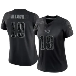Women's Kobee Minor New England Patriots No.19 Limited Reflective Jersey - Black
